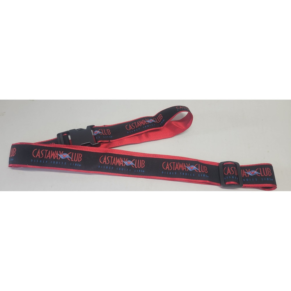 Disney Cruise‎ Line Castaway Club Luggage Strap Red Black Adjustable Buckle Belt